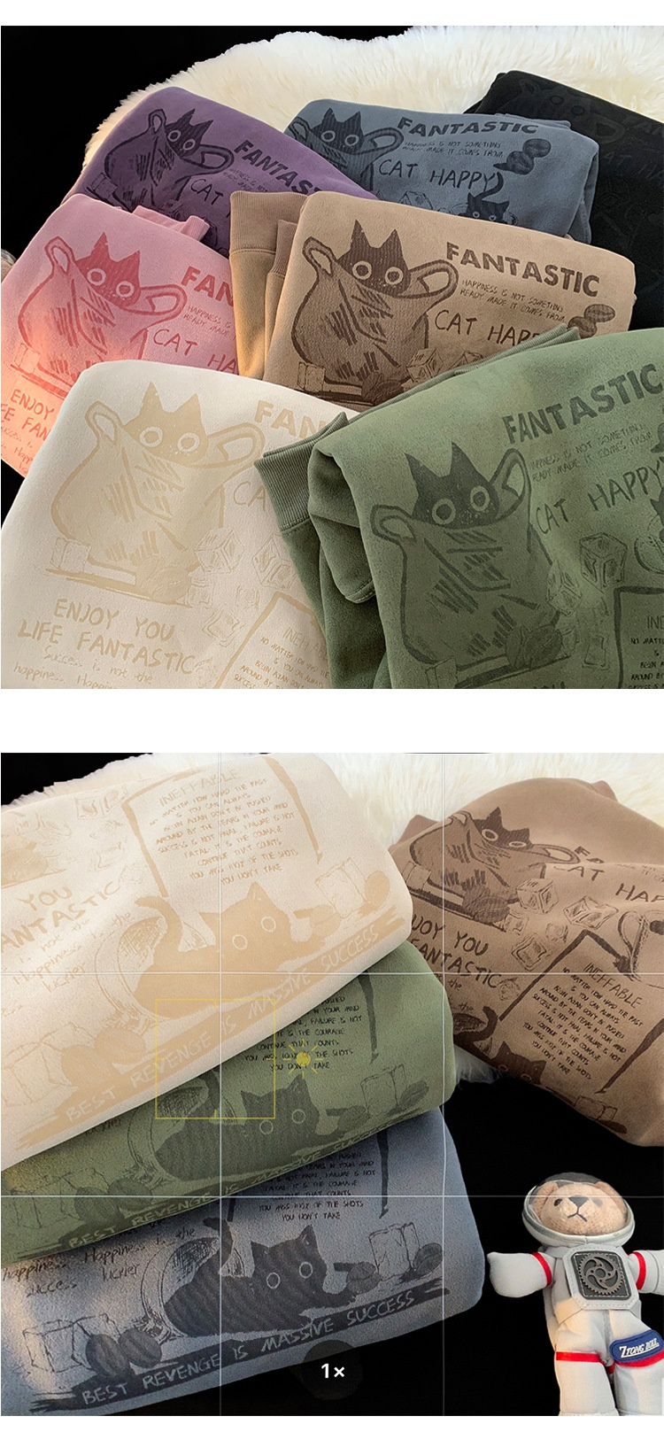 Sweat-shirt en daim épais doublé polaire à col rond pour homme, style américain, manches longues et amples, collection automne-hiver_voghion.com