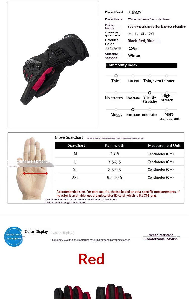 Boy Boy Supply Motorradhandschuhe, wasserdicht, warm, für den Winter, Motorradfahrer, sturzsicher, Offroad, dick, lang, für Herren_voghion.com