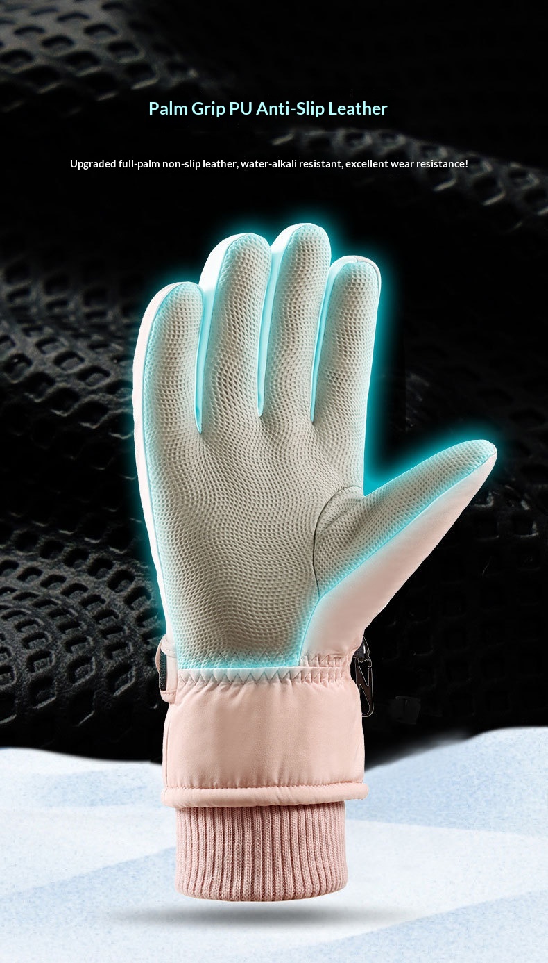 Guanti da sci invernali Boy Boy per donna, caldi, foderati in pile, spessi, impermeabili, touchscreen, antivento, alpinismo,_voghion.com