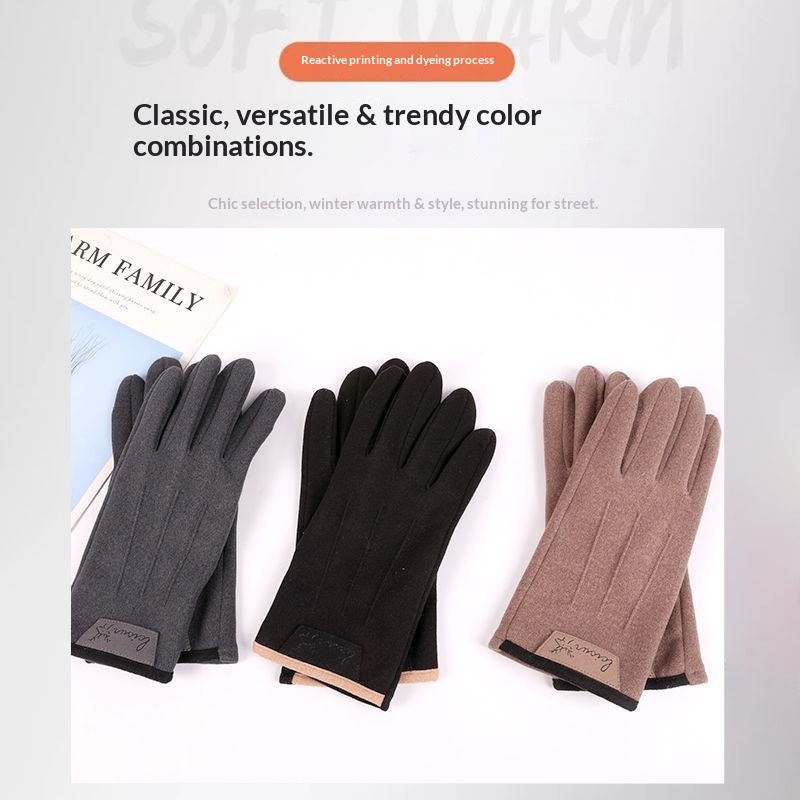 Herrenhandschuhe aus Thermofleece, warm, winddicht, Touchscreen-geeignet, kältebeständig, ideal zum Autofahren, Radfahren, für Herbst und Winter, geeignet für Angler und E-Bikes_voghion.com