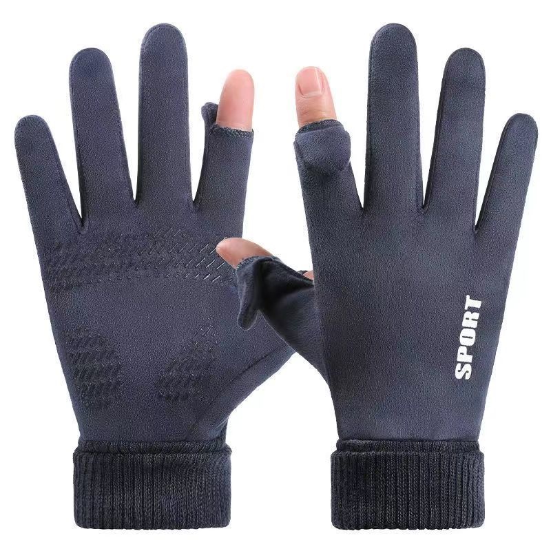 Boy Boy Boy Warme, kältebeständige Angeljacke für Herren, Herbst und Winter, winddicht, Touchscreen, dickes Fleece, Klapphülle, Wildleder, reflektierend_voghion.com