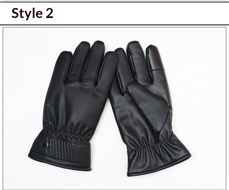 boy Boy Boy Autumn Winter New Down Cotton Leather Men Touch Screen Windproof Fleece Lined Thickened Motorcycle Driving Warm Ski_voghion.com