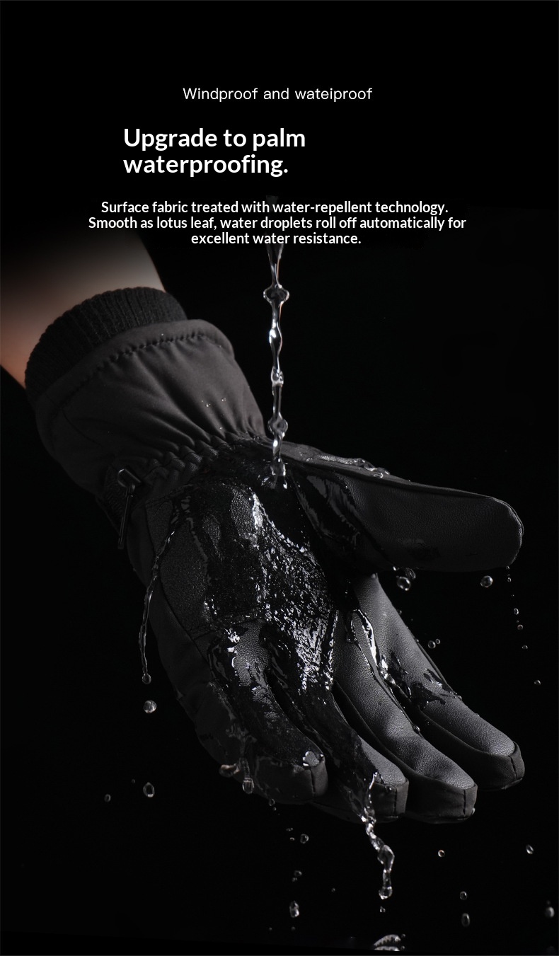 Guanti da sci invernali da uomo Q318 spessi, resistenti al freddo, antiscivolo, idrorepellenti, touchscreen, estesi, caldi_voghion.com