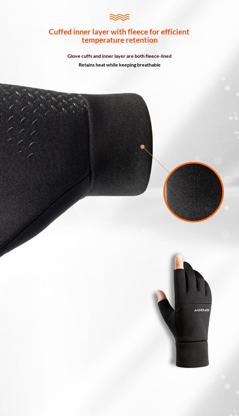boy Boy Boy Warm Fleece-Lined New Autumn Winter Outdoor Sports For Men And Women Cycling Hiking Waterproof Cold-Proof Gloves_voghion.com
