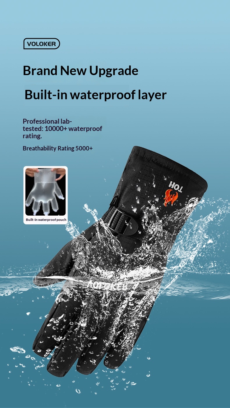 boy Boy Boy Men's Ski Winter Warm Outdoor Sports Windproof Waterproof Touchscreen Fleece Lined Cycling Gloves_voghion.com