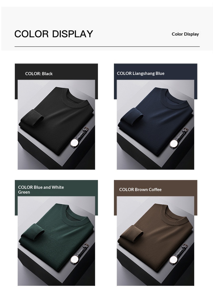 boy Boy Boy Boy Boy Parson Dragon Autumn Winter Round Neck Pullover Thickened Warm Versatile Men's Wool Sweater Slim Fit Base Layer_voghion.com