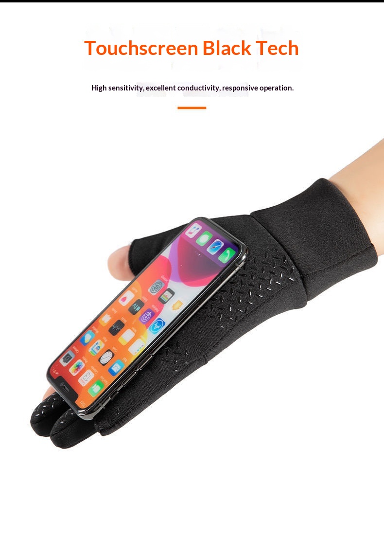 boy Boy Boy Warm Fleece-Lined New Autumn Winter Outdoor Sports For Men And Women Cycling Hiking Waterproof Cold-Proof Gloves_voghion.com