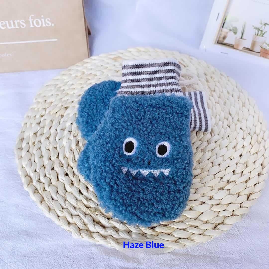 boy Boy Boy 2025 Children's Winter Warm Fleece Gloves With Lanyard Anti-Lost Cartoon Design Unisex Wholesale_voghion.com