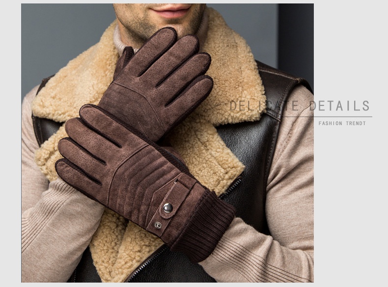 Guanti da motociclista invernali da uomo in vera pelle di maiale, resistenti al freddo, con touchscreen, foderati in pile spesso e caldi_voghion.com