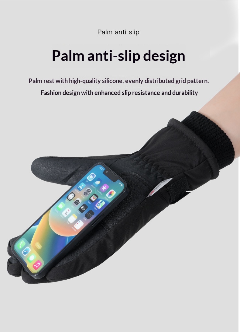 Guanti da sci invernali da uomo Q318 spessi, resistenti al freddo, antiscivolo, idrorepellenti, touchscreen, estesi, caldi_voghion.com