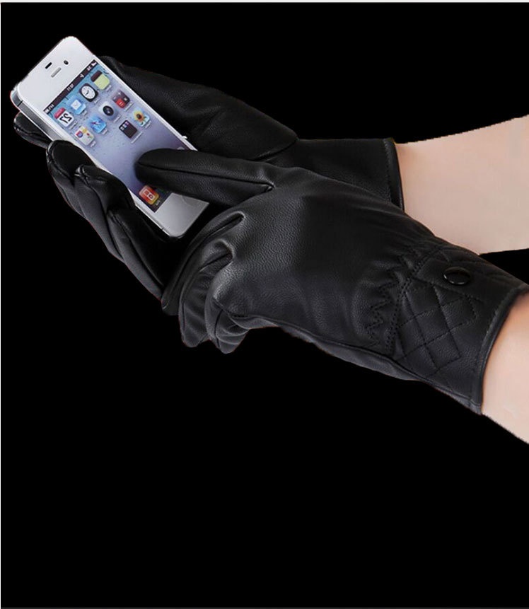 boy Boy Boy Wholesale Men's Gloves Winter Outdoor Riding Motorcycle Women's Washable Leather Touchscreen Warm Windproof Fleece In_voghion.com