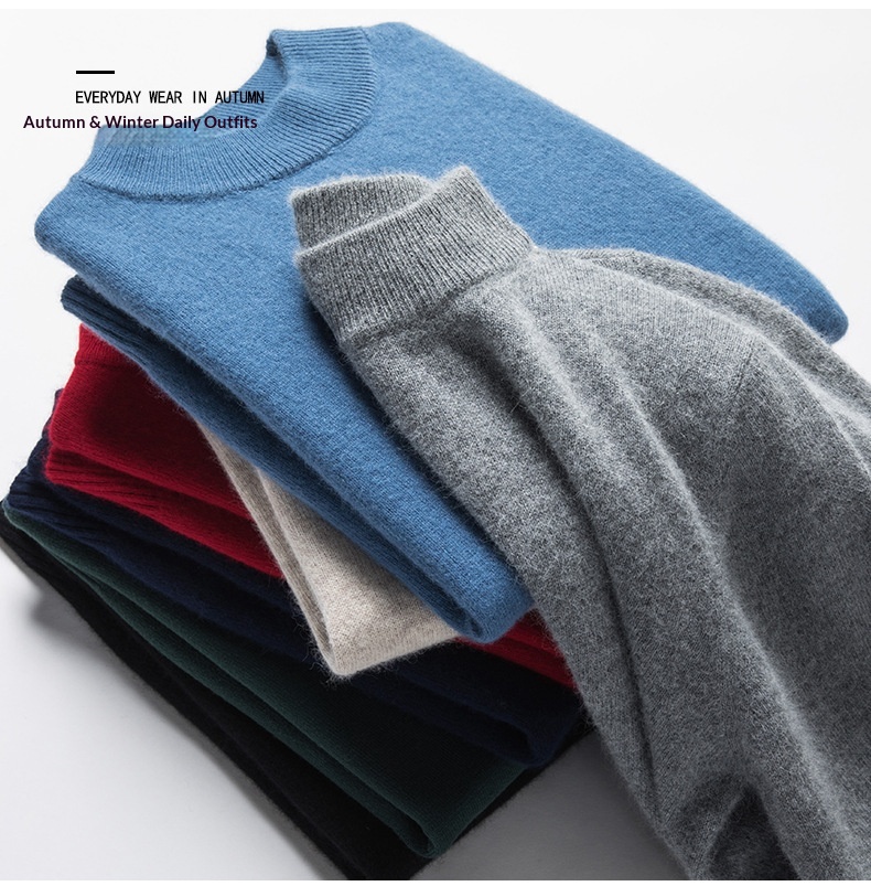 ragazzo Ragazzo Ragazzo Ragazzo 2025 Autunno Inverno Nuovo Maglione Lavorato a Maglia Mezzo Collo Alto Addensato Caldo Lavabile in Lavatrice Strato di Base Maglieria da Uomo_voghion.com