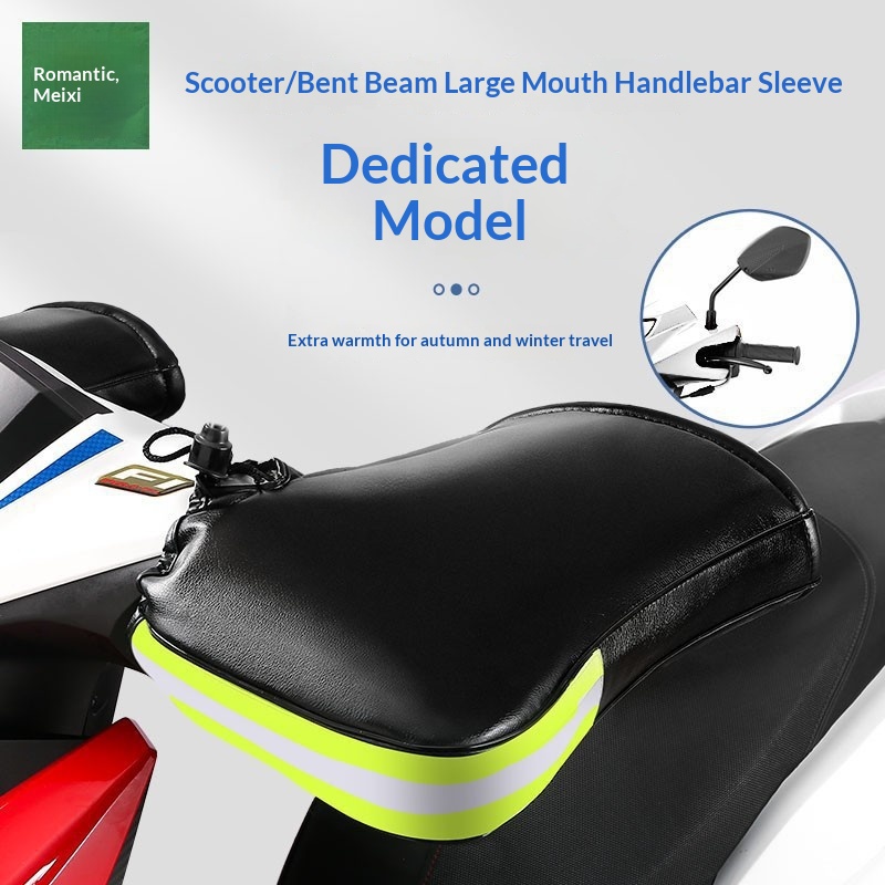 Gants de guidon d'hiver chauds et coupe-vent en coton épais pour motos électriques, pour hommes et femmes._voghion.com