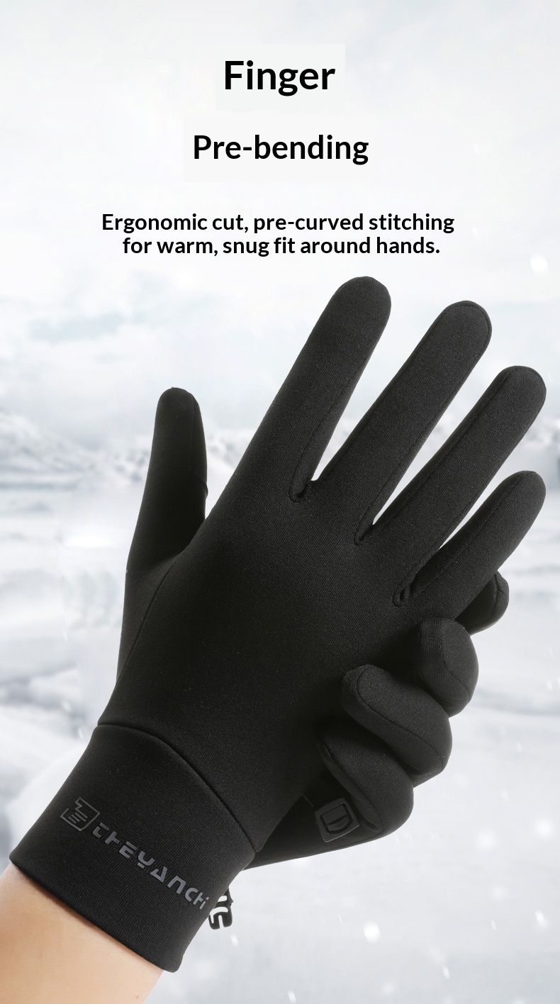 Herren Q363 Winterhandschuhe für Outdoor-Sportarten, dünn mit Fleece gefüttert, für Radfahren, Touchscreen, kältebeständig, wasserabweisend, kältebeständig, wasserabweisend_voghion.com