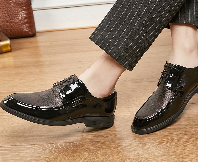 Voyage Printemps Été Nouvelles Affaires Formelles Décontractées Semelle souple Derby britannique à lacets Chaussures de mariage pour hommes en cuir_voghion.com