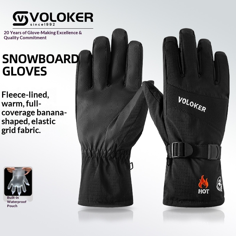 boy Boy Boy Men's Ski Winter Warm Outdoor Sports Windproof Waterproof Touchscreen Fleece Lined Cycling Gloves_voghion.com