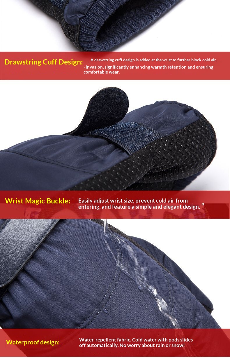 boy Boy Boy Down Cotton Winter Warm Motorcycle Riding Waterproof Cold-proof Fleece-lined Thickened Outdoor Ski Gloves Men_voghion.com