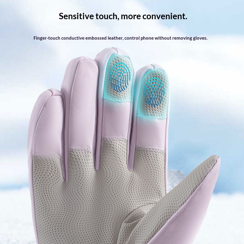 boy Boy Boy Ski Winter Warmth Cold Protection Thickened Anti-Slip Splash-Proof Outdoor Mountaineering Cycling Touchscreen Thermal_voghion.com