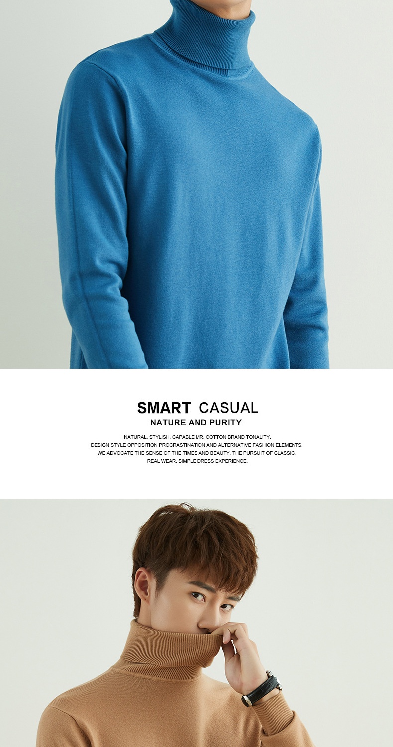 ragazzo Ragazzo Ragazzo Ragazzo 2025 Autunno Inverno Nuovo Uomo Dolcevita Spesso Casual Tinta Unita Maglia Base Maglione Largo Maglione_voghion.com