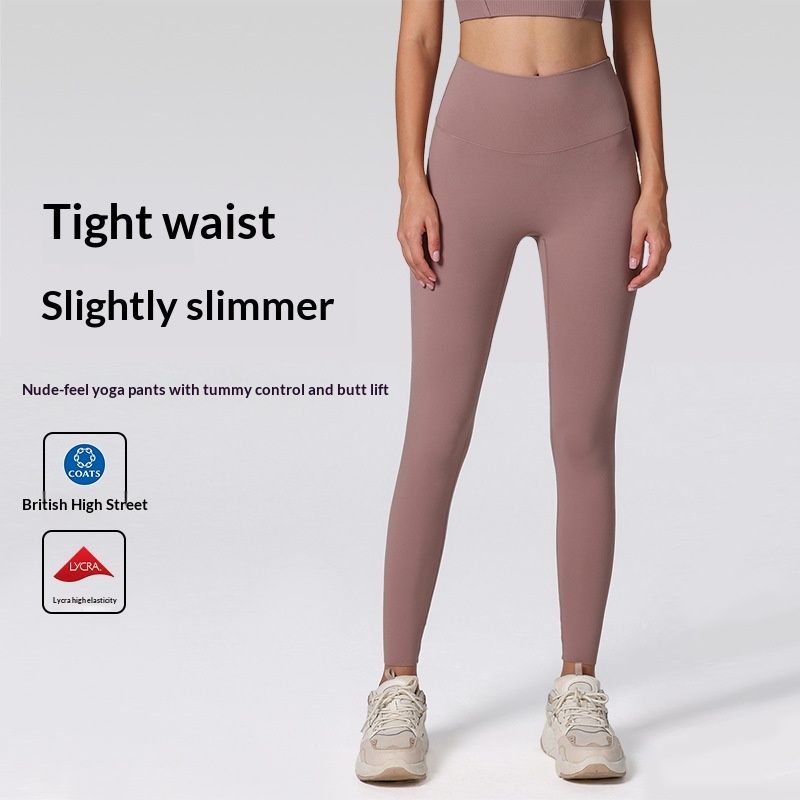 Surge Surge Surge Surge Nieuwe stijl Nude Lycra Yoga Dames Leggings met hoge taille en heuplift, casual model, comfortabel, professioneel, naadloos, fitnessbroek_voghion.com