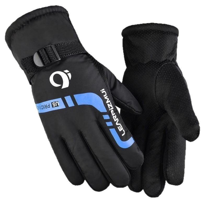 Jungen-Winterhandschuhe, warm, fleecegefüttert, dick, winddicht, rutschfest, für Herren, geeignet für E-Bike, Motorrad, Outdoor-Aktivitäten und Skifahren_voghion.com
