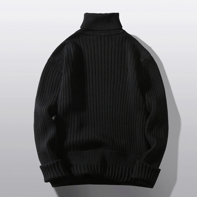 boy Boy Boy Boy Autumn Winter Main Promotion High Volume Men's Turtleneck Pullover Button Flower Casual Knitted Sweater Base Layer In_voghion.com