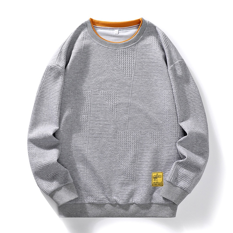 Sweat-shirt décontracté pour homme, collection automne, manches longues, col rond, coupe ajustée, tendance. Disponible en stock._voghion.com