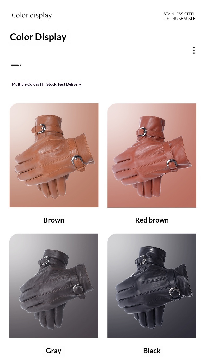 Boy Boy Boy Cross-Border Herren-Reithandschuhe aus echtem Leder, warm, mit Lammfell gefüttert, winddicht und kältebeständig – Hersteller_voghion.com