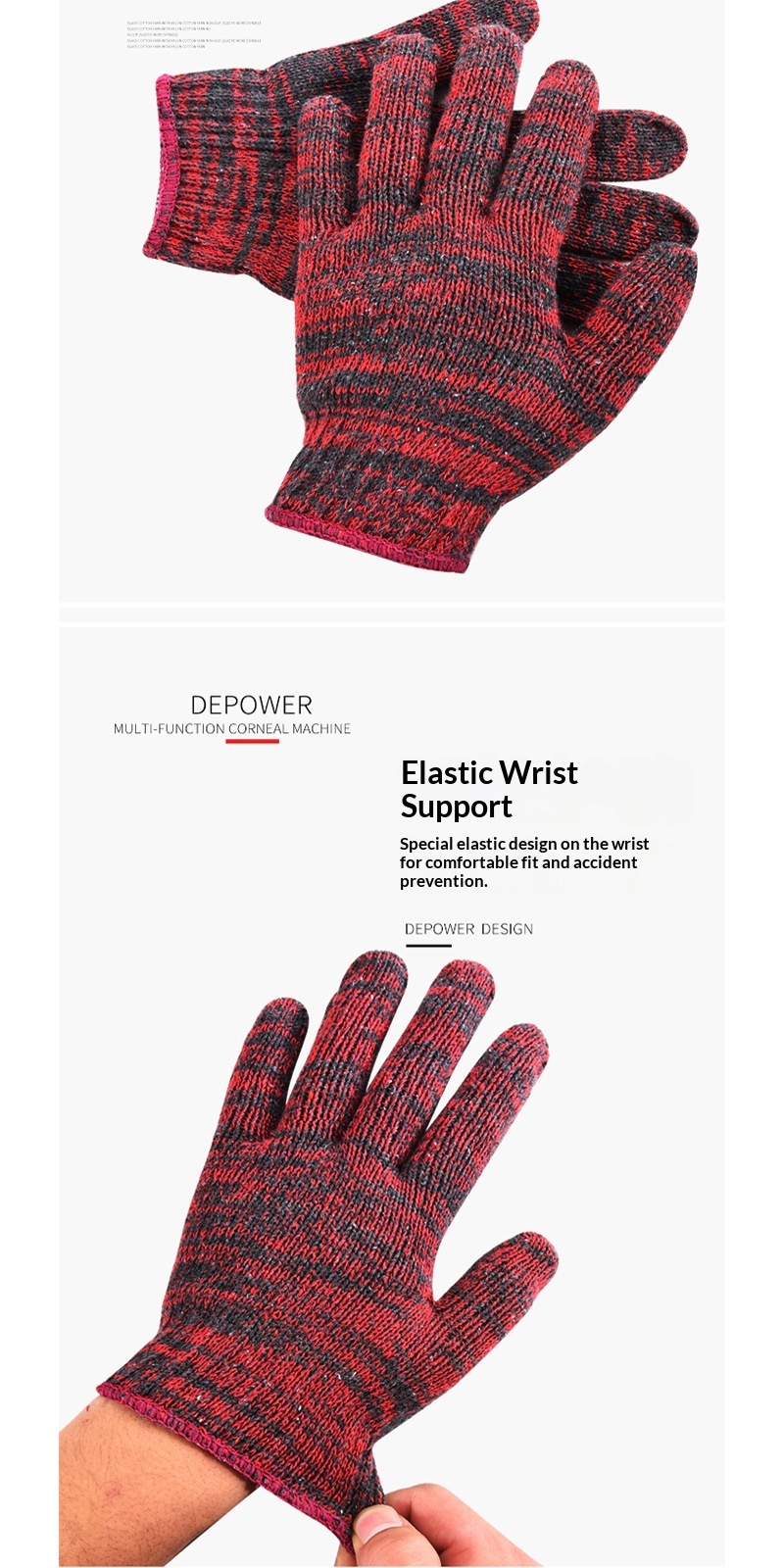 Guanti da lavoro in filato di cotone per uomo, taglia unica, resistenti e spessi, all'ingrosso, invernali_voghion.com