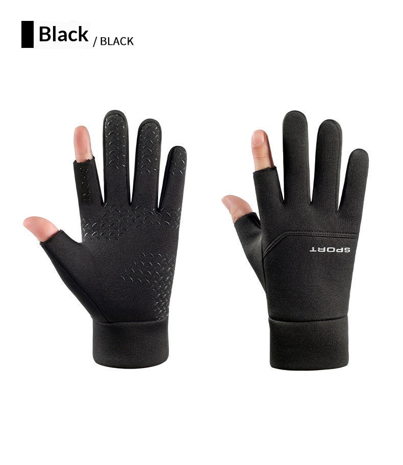 boy Boy Boy Warm Fleece-Lined New Autumn Winter Outdoor Sports For Men And Women Cycling Hiking Waterproof Cold-Proof Gloves_voghion.com