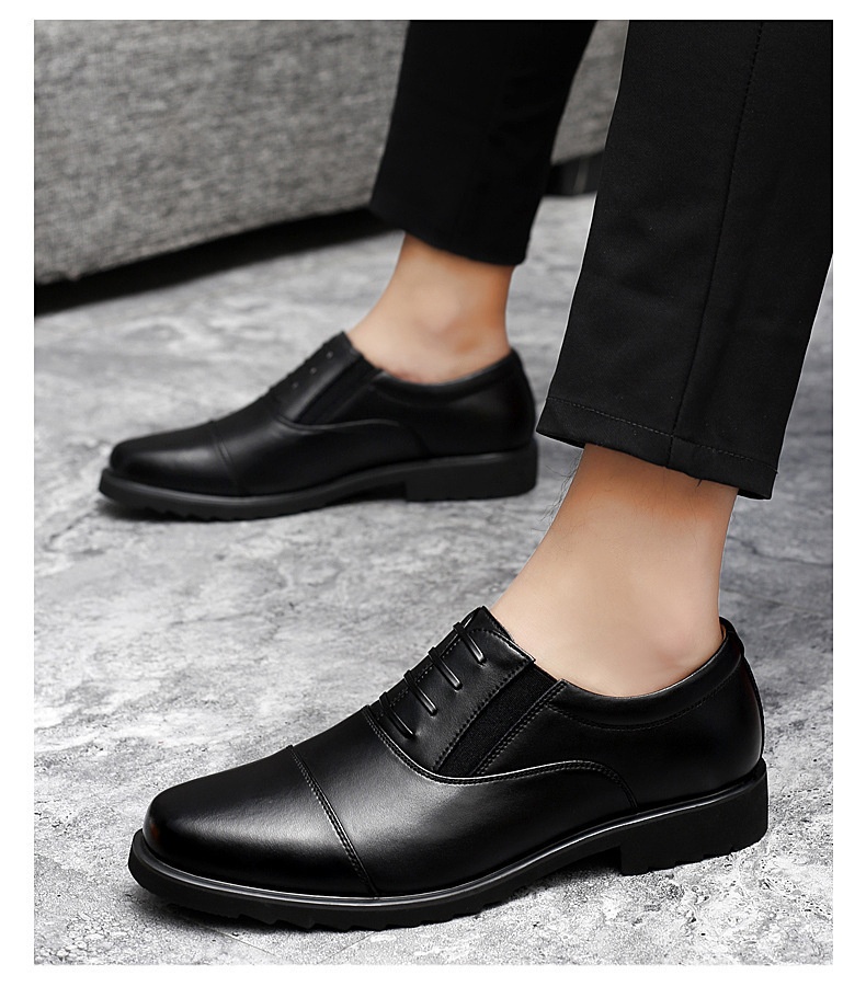 Glide Business Leather Soft Sole Lightweight Office Commute Comfortable Inner Lining Convenient Slip-On Wholesale Men's Shoes_voghion.com
