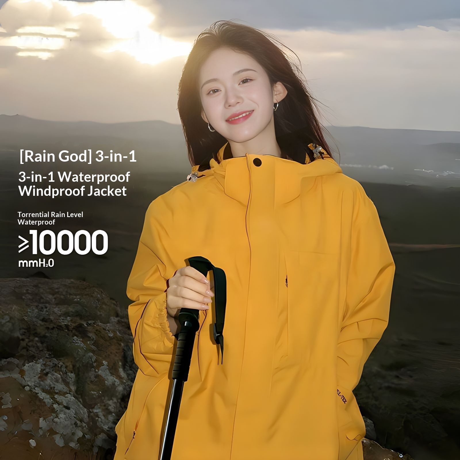 ragazzo Ragazzo Luo Tuo Stesso Stile Rain God Donna Tre in Uno Cappotto Antivento Impermeabile Caldo Tibetano Piccola Taglia Giacca da Trekking Uomo_voghion.com