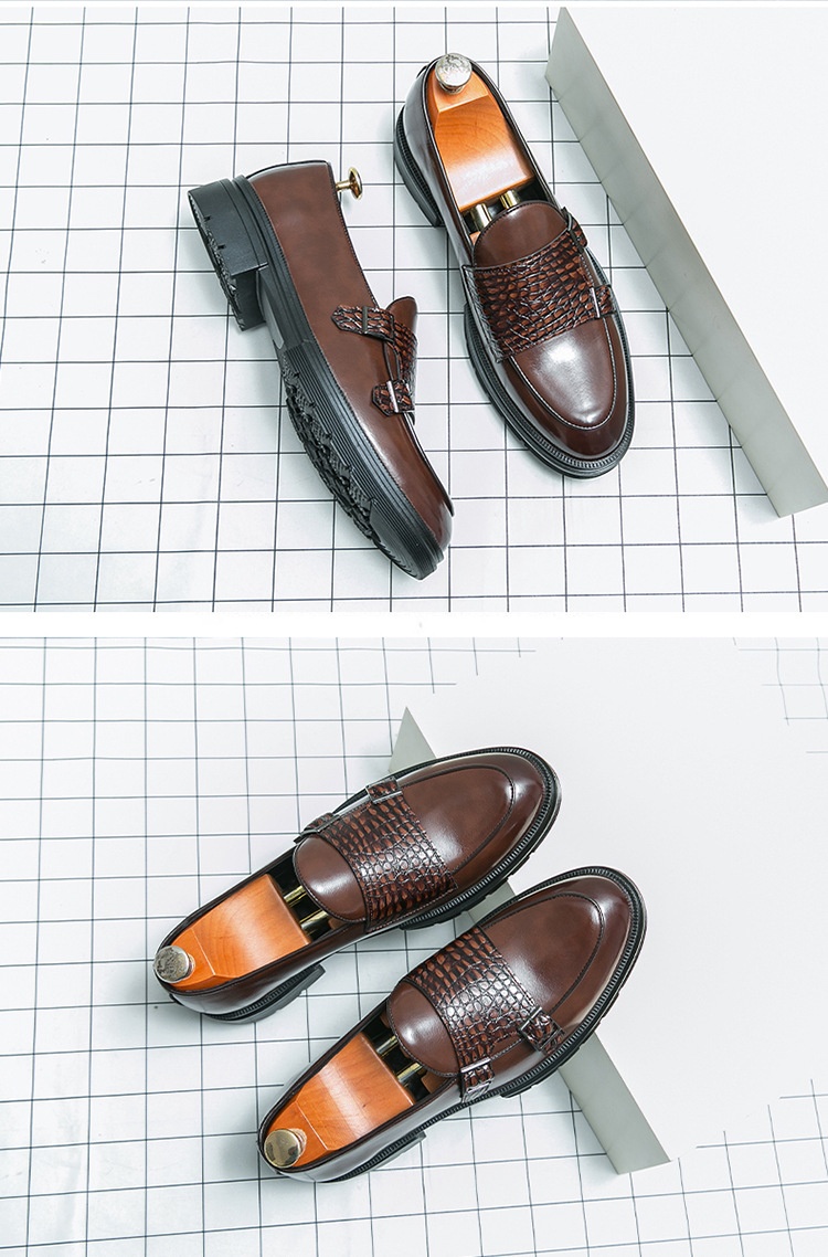 Voyage Vintage Casual Slip-On Herrenschuhe aus Leder mit doppelter Schnalle, Herbst/Winter, spitz zulaufend, Business-Stil, Monk-Schuhe_voghion.com