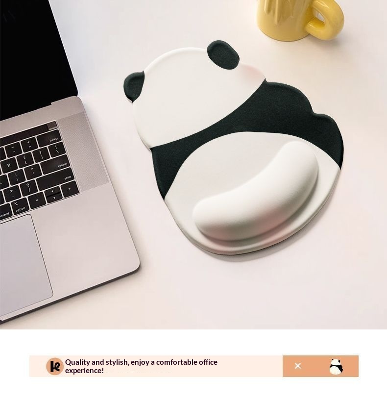 Tapis de souris NeoGear NeoGear NeoGear Panda 3D avec support pour femmes, en mousse à mémoire de forme, pour ordinateur portable ou clavier de bureau, repose-poignets_voghion.com