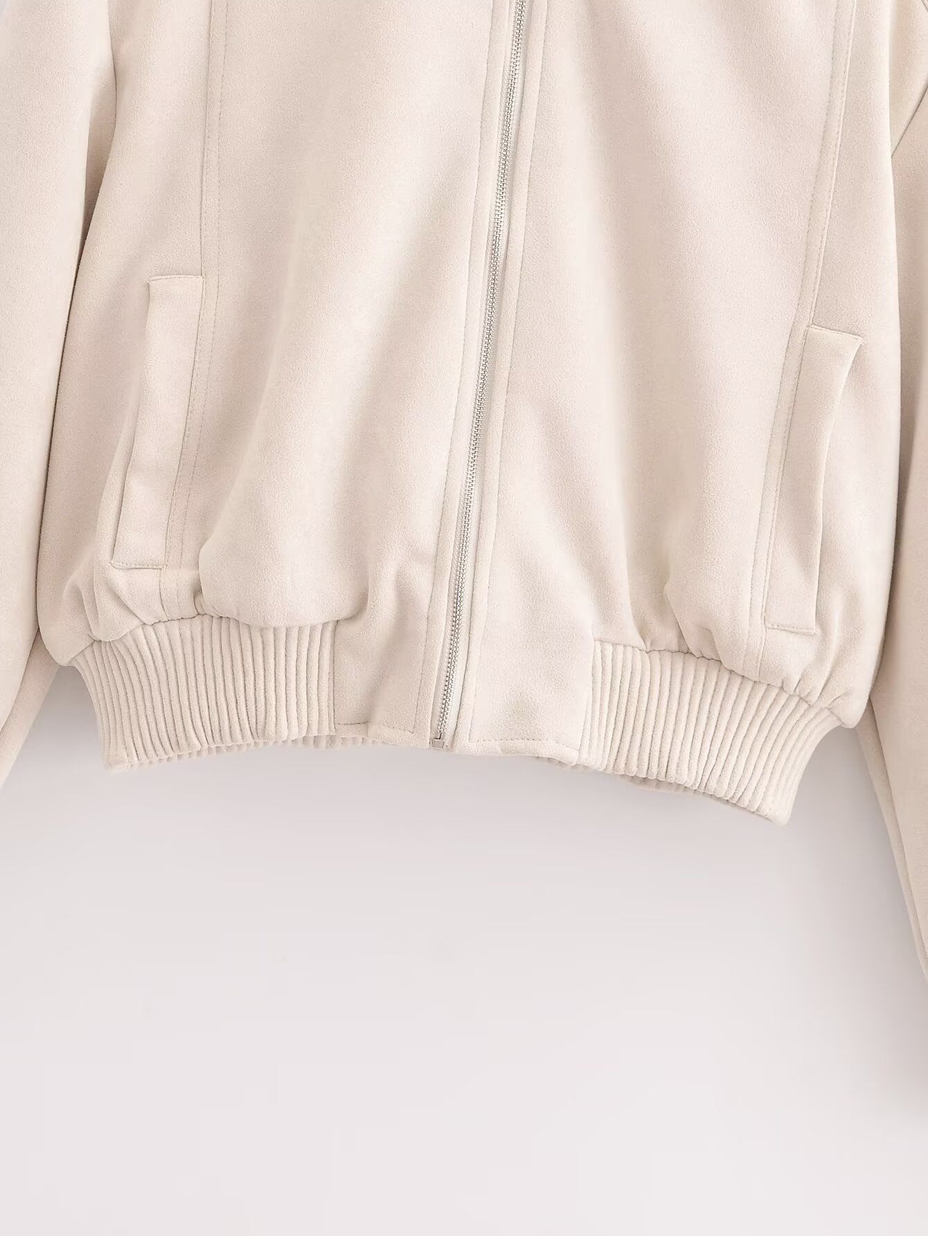 ChicShe 2024 European And American Style Suede Textured Women's Bomber Jacket New Autumn Casual Street Fashion_voghion.com