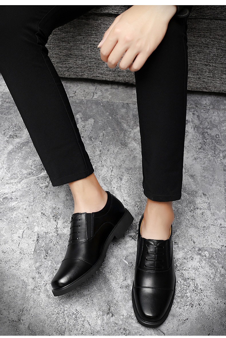 Glide Business Leather Soft Sole Lightweight Office Commute Comfortable Inner Lining Convenient Slip-On Wholesale Men's Shoes_voghion.com