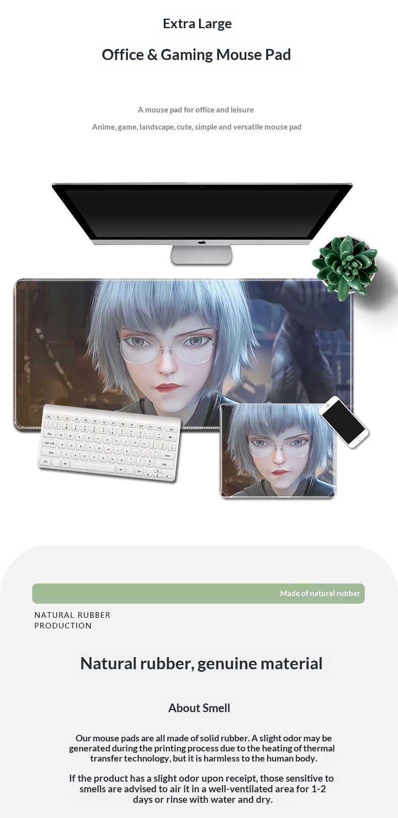 NeoGear NeoGear NeoGear Linglong Mouse Extra Large Tappetino per tastiera da gioco per computer Lavabile Resistente allo sporco Dropshipping Anime Desk Mat Supply_voghion.com