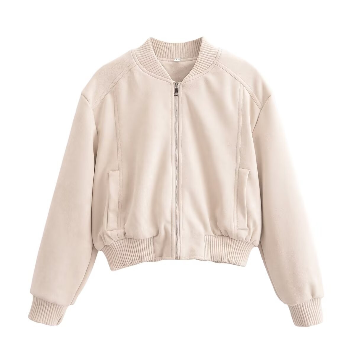 ChicShe 2024 European And American Style Suede Textured Women's Bomber Jacket New Autumn Casual Street Fashion_voghion.com