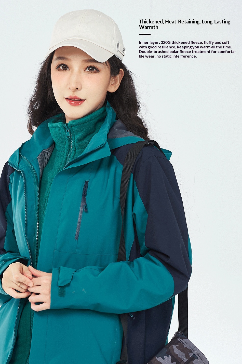 boy Boy Unisex Fleece-Lined Thickened Two-Piece Set Three-in-One Waterproof Breathable Mountaineer Ski Jacket With_voghion.com