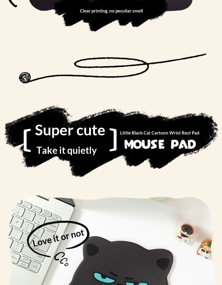 NeoGear NeoGear NeoGear Carino, resistente allo sporco, supporto per il polso, tappetino per mouse 3D, semplice e portatile, piccolo gatto arancione, scrivania da ufficio, fascia alta_voghion.com