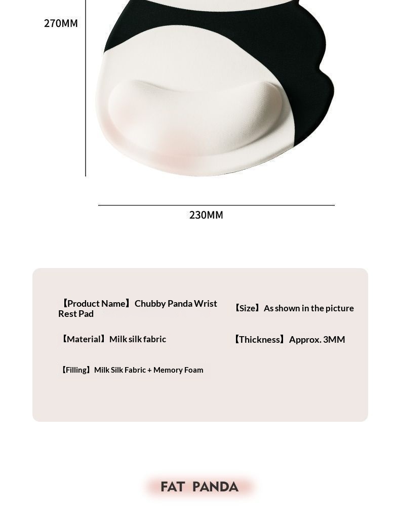 Tapis de souris NeoGear NeoGear NeoGear Panda 3D avec support pour femmes, en mousse à mémoire de forme, pour ordinateur portable ou clavier de bureau, repose-poignets_voghion.com