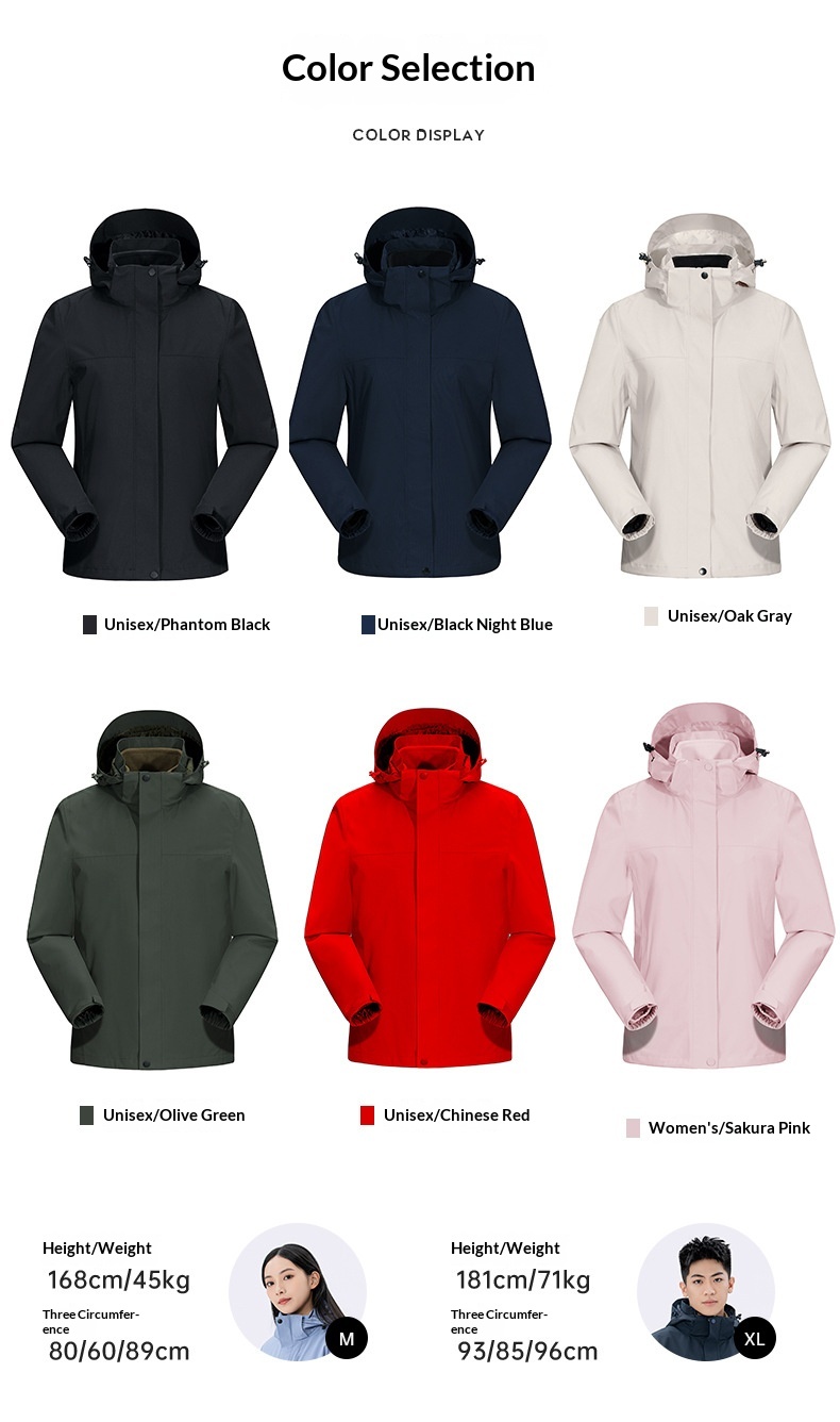 boy Boy Tuo Road Same Style Jacket Women Three-in-One Men Outdoor Windproof Waterproof Mountaineering Clothing Coat Enterprise_voghion.com