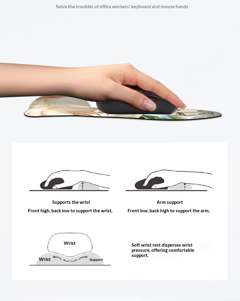 NeoGear NeoGear NeoGear Factory Direct Sale Chest Muscle Man 3D Silicone Wrist Mouse Memory Foam Desk Mat Hand Rest Thickened Office Gaming Pad_voghion.com