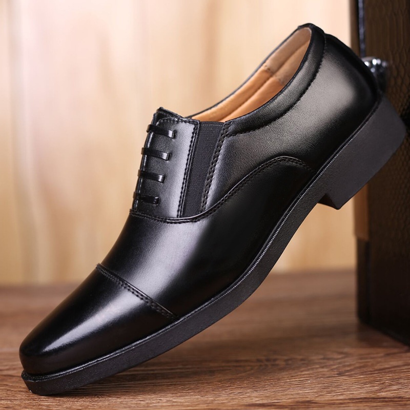 Glide Business Leather Soft Sole Lightweight Office Commute Comfortable Inner Lining Convenient Slip-On Wholesale Men's Shoes_voghion.com