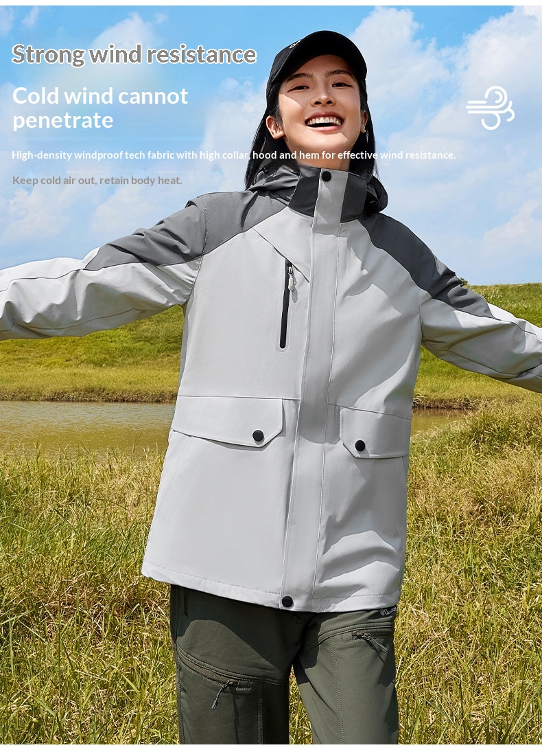 Giacca a vento da uomo, impermeabile e antivento, 3 in 1, staccabile, autunno inverno, nuovo set da due pezzi per esterni, da donna_voghion.com