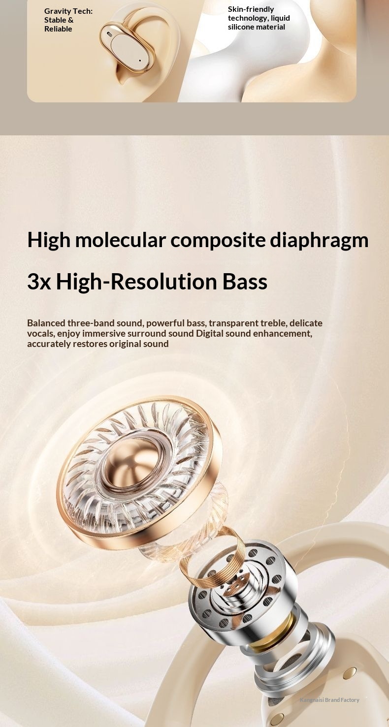 Écouteurs intra-auriculaires Bluetooth NeoGear 2025 : nouvelle technologie sans fil, conduction ouverte, IA, traduction intelligente, autonomie ultra longue, réduction du bruit pour le sport_voghion.com