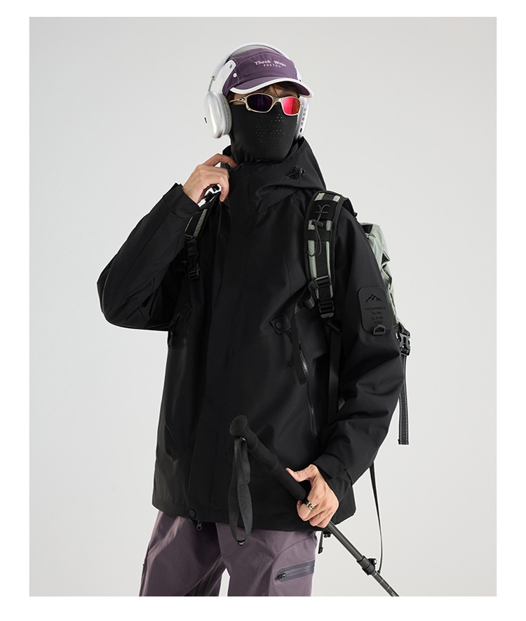 Boy Mountain Style Damen 3-in-1 Jacke Herren Outdoor Winddicht Wasserdicht Locker Übergröße Mantel Herausnehmbares Innenfutter_voghion.com