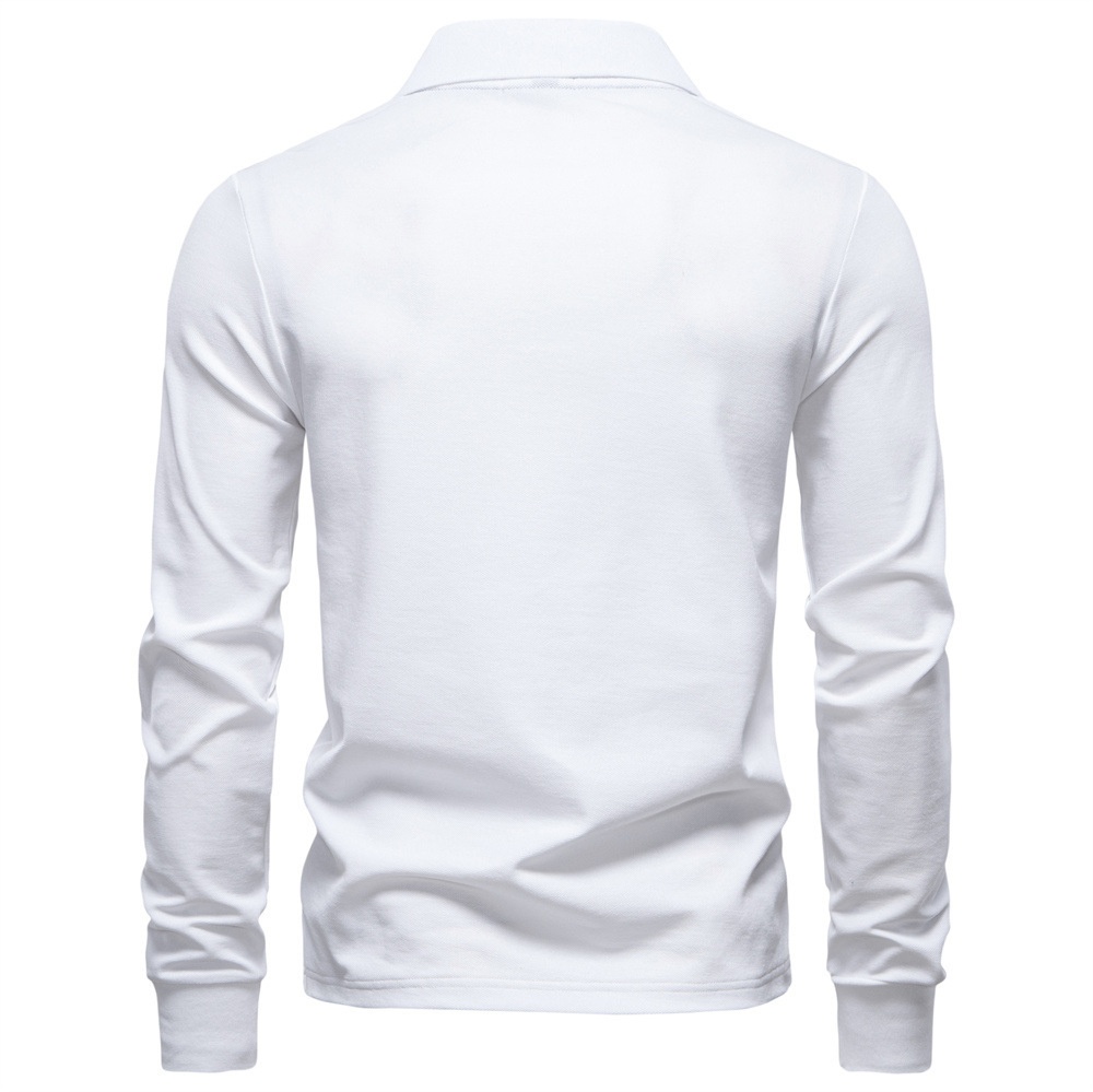 boy Boy POLO Shirt Versatile Top High-quality Polo Men's 2025 Solid Color Autumn Casual Turn-down Collar Long Sleeve_voghion.com