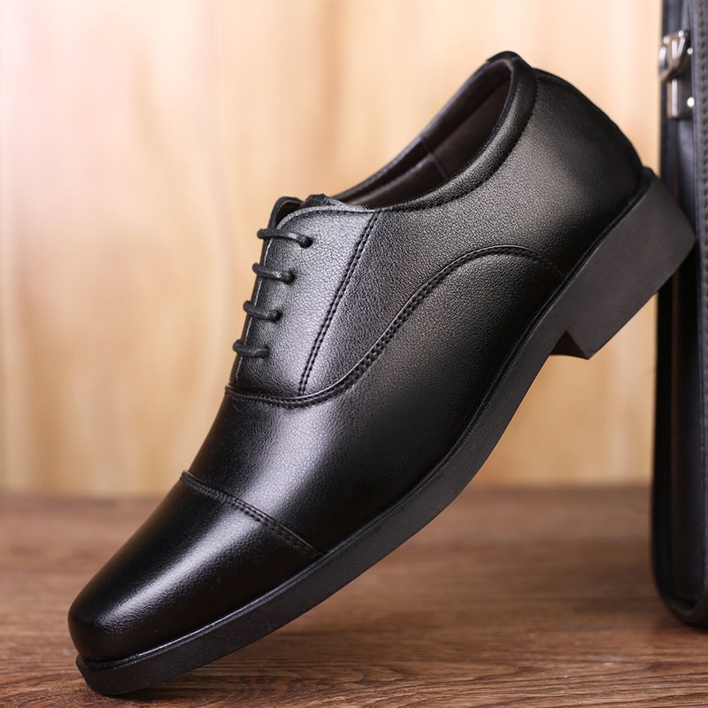 Glide Business Leather Soft Sole Lightweight Office Commute Comfortable Inner Lining Convenient Slip-On Wholesale Men's Shoes_voghion.com