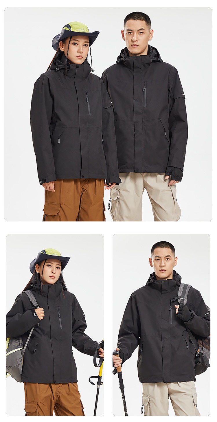 Boy Mouxihe Drei-in-Eins-Jacke im gleichen Stil für Damen und Herren, Outdoor-Camping, winddicht, wasserdicht, Arbeitskleidung, individuell anpassbar_voghion.com